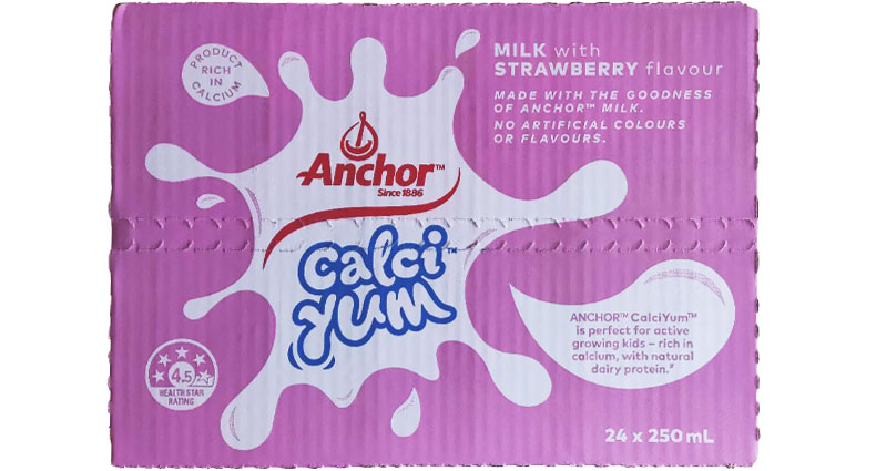 Anchor CalciYum Strawberry Flavoured Milk 24 x 250ml