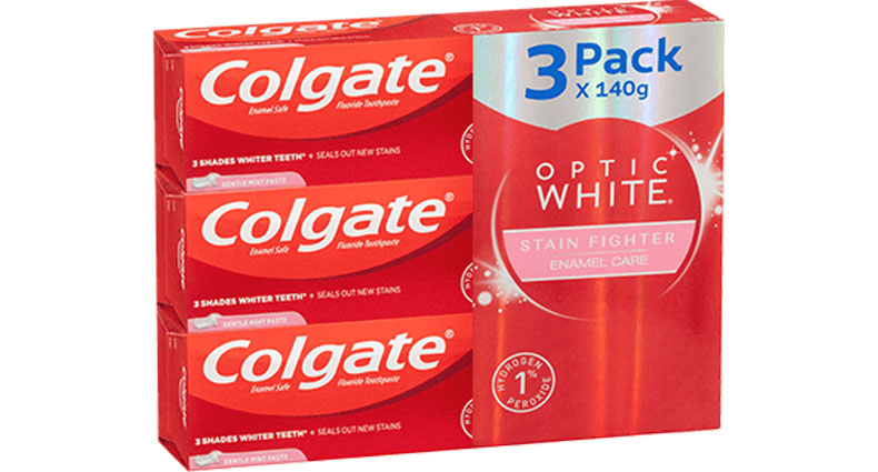 Colgate Optic White Enamel White Toothpaste 3 x 140g