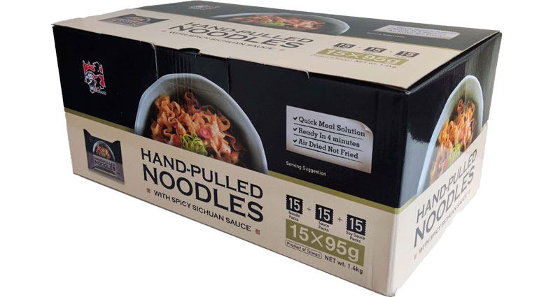 Wumu Hand-Pulled Noodles with Spicy Sichuan Sauce 15 x 95g