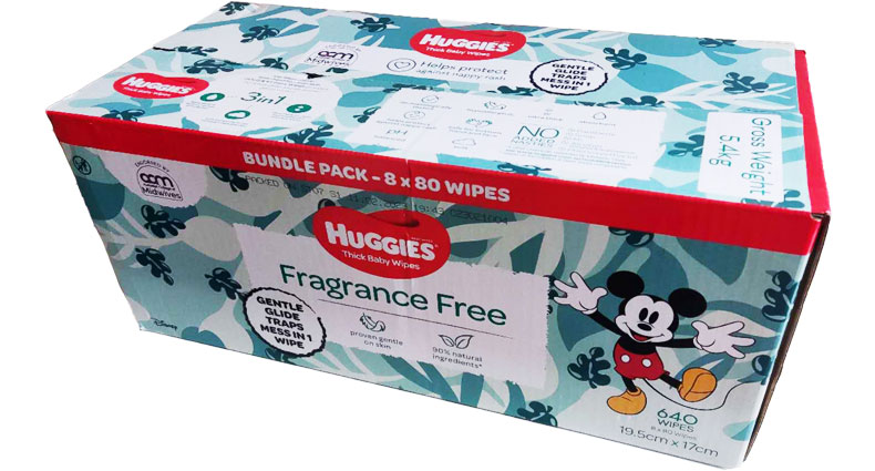 Huggies Baby Wipes Fragrance Free 8 x 80 Bundle Pack