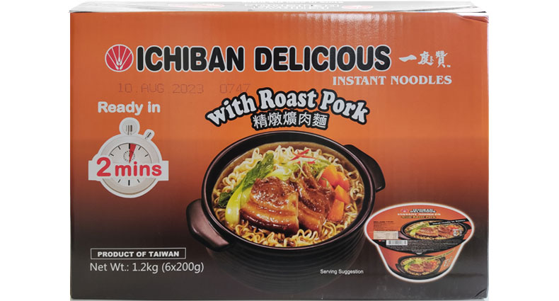 Ichiban Instant Noodles with Roast Pork 6 x 200g