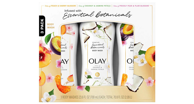 Olay Essential Botanicals Body Wash 3 x 678ml